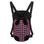 Pink And Black Buffalo Check Print Pet Carrier Backpack