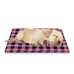 Pink And Black Buffalo Check Print Pet Cooling Mat Cover