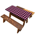 Pink And Black Buffalo Check Print Picnic Table Cover