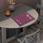 Pink And Black Buffalo Check Print Placemat