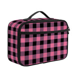 Pink And Black Buffalo Check Print Portable Lunch Bag