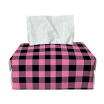 Pink And Black Buffalo Check Print Rectangle Tissue Box Cover