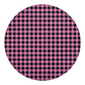 Pink And Black Buffalo Check Print Round Blanket