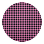 Pink And Black Buffalo Check Print Round Blanket