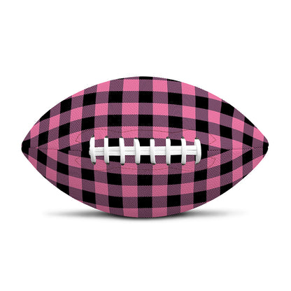 Pink And Black Buffalo Check Print Rugby Ball