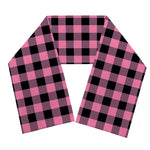 Pink And Black Buffalo Check Print Scarf