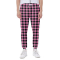 Pink And Black Buffalo Check Print Joggers