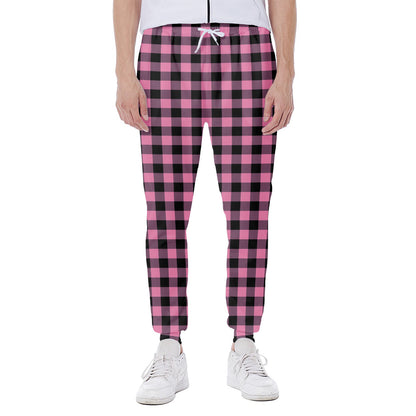 Pink And Black Buffalo Check Print Scuba Joggers