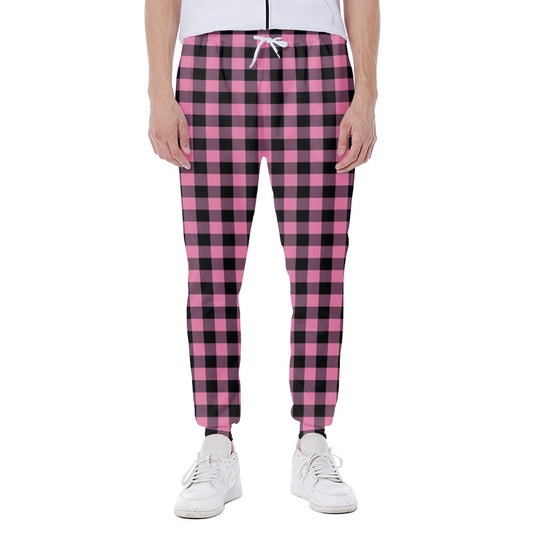 Pink And Black Buffalo Check Print Scuba Joggers