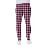 Pink And Black Buffalo Check Print Scuba Joggers