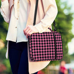 Pink And Black Buffalo Check Print Shoulder Strap Bible Bag