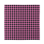 Pink And Black Buffalo Check Print Silk Bandana