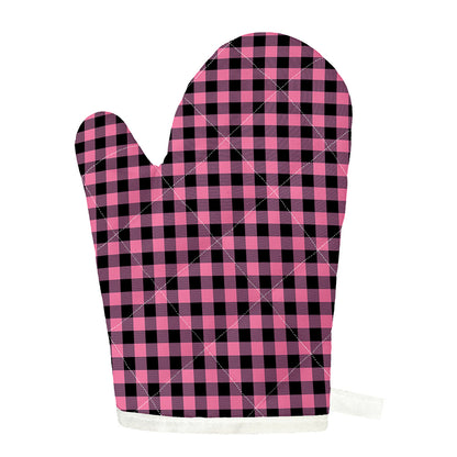 Pink And Black Buffalo Check Print Single Oven Mitt