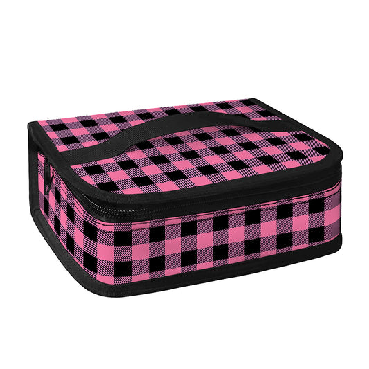 Pink And Black Buffalo Check Print Small Lunch Bag