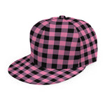 Pink And Black Buffalo Check Print Snapback Cap