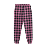 Pink And Black Buffalo Check Print Sweatpants