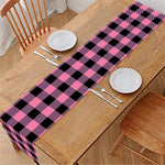 Pink And Black Buffalo Check Print Table Runner