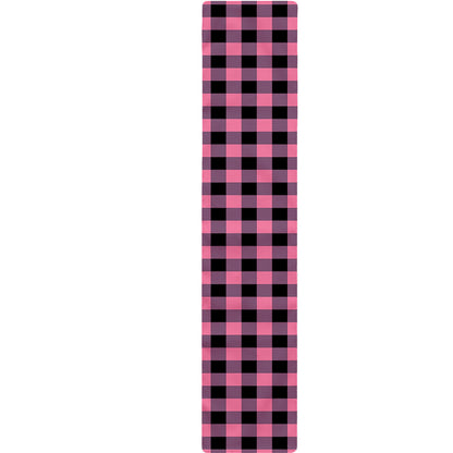 Pink And Black Buffalo Check Print Table Runner