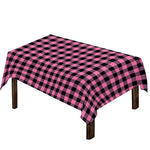 Pink And Black Buffalo Check Print Tablecloth