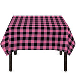 Pink And Black Buffalo Check Print Tablecloth