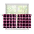 Pink And Black Buffalo Check Print Tier Curtains
