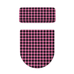 Pink And Black Buffalo Check Print Toilet Lid And Tank Cover Set