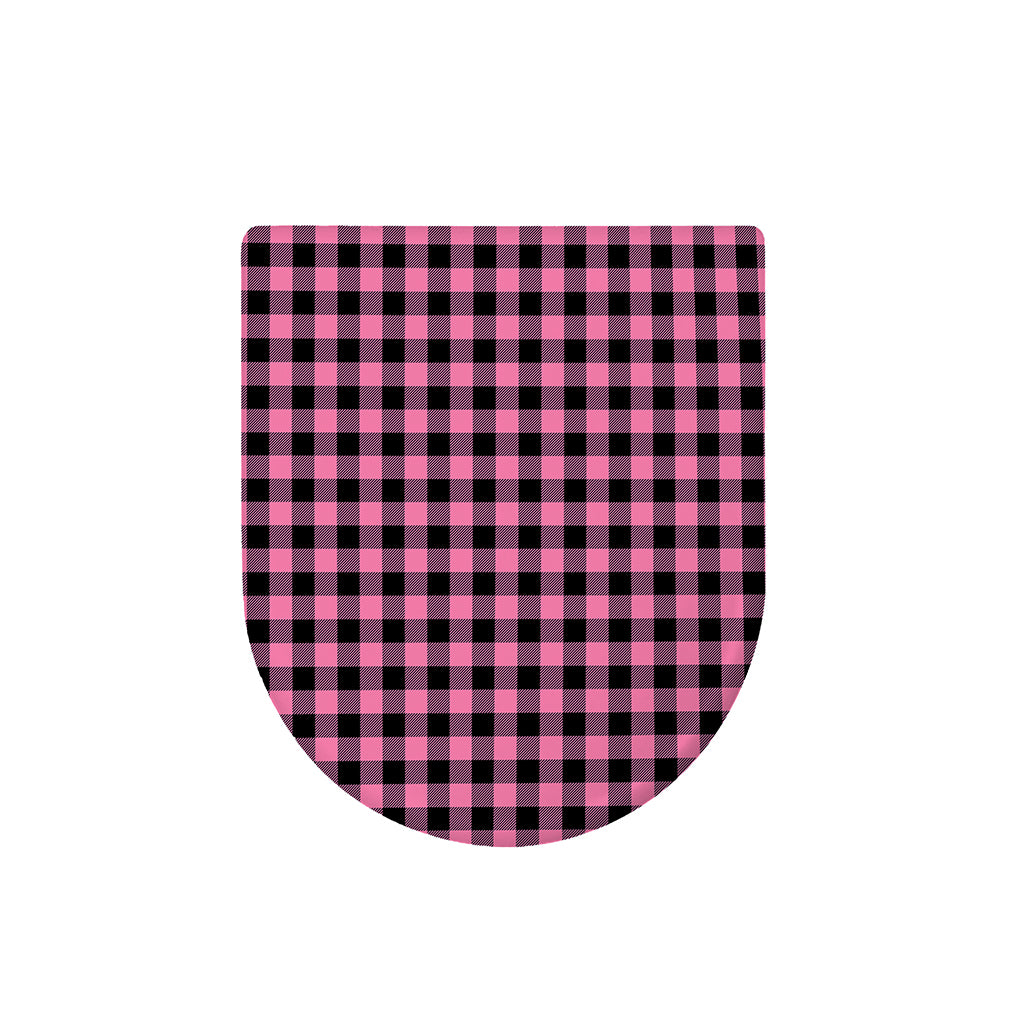 Pink And Black Buffalo Check Print Toilet Lid Cover
