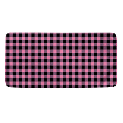 Pink And Black Buffalo Check Print Towel
