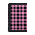 Pink And Black Buffalo Check Print Trifold Wallet