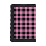 Pink And Black Buffalo Check Print Trifold Wallet