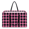 Pink And Black Buffalo Check Print Utility Tote Bag