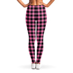 Pink And Black Buffalo Check Print Women's Leggings