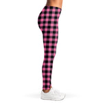 Pink And Black Buffalo Check Print Women's Leggings