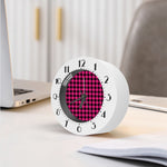Pink And Black Buffalo Plaid Print Alarm Clock