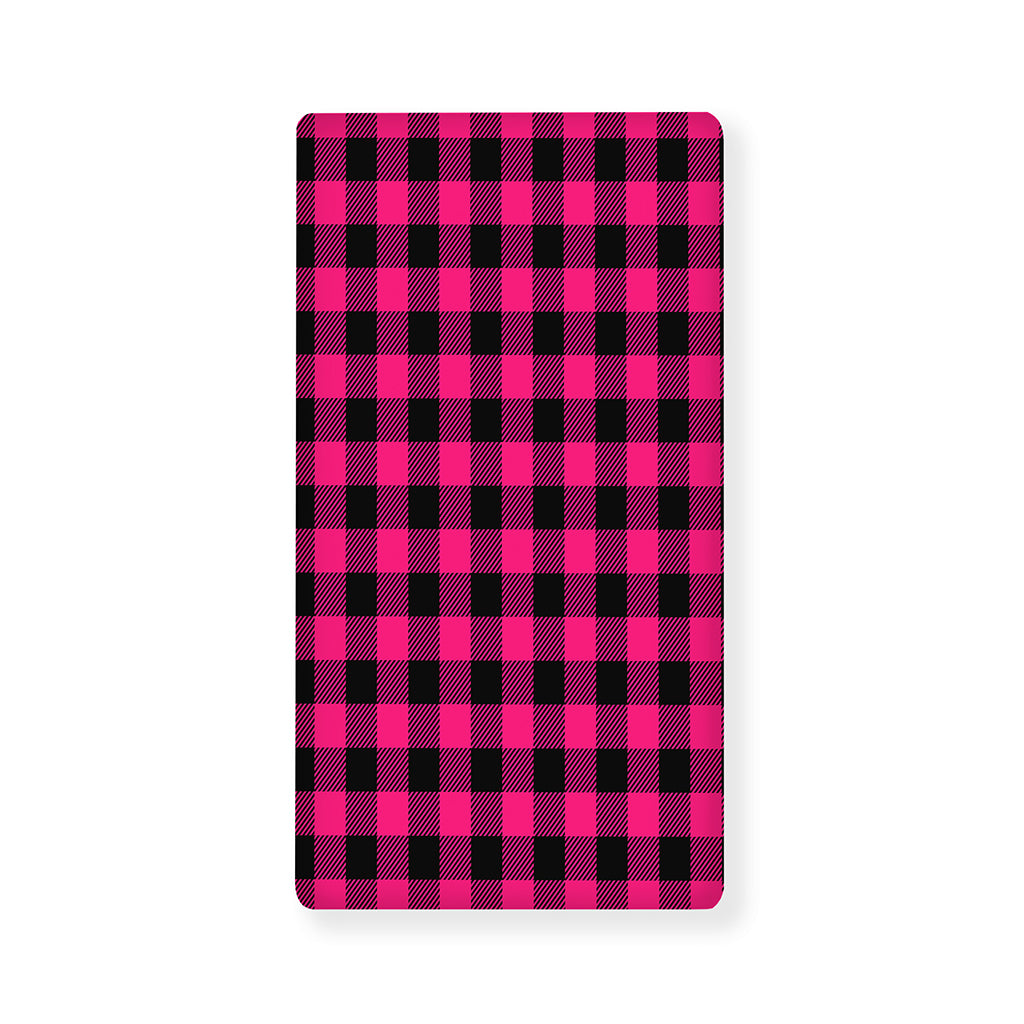 Pink And Black Buffalo Plaid Print Baby Crib Sheet