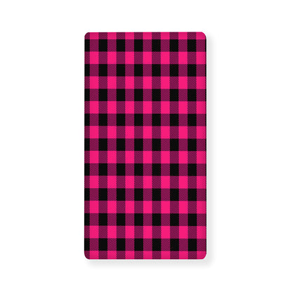 Pink And Black Buffalo Plaid Print Baby Crib Sheet