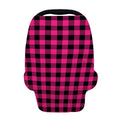 Pink And Black Buffalo Plaid Print Baby Seat Cover