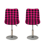 Pink And Black Buffalo Plaid Print Bar Stool Covers