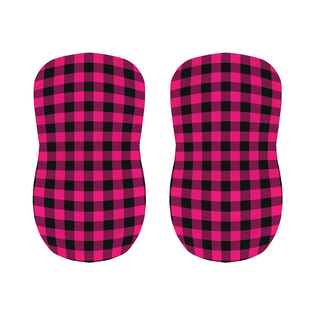 Pink And Black Buffalo Plaid Print Bar Stool Covers
