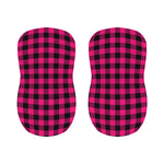 Pink And Black Buffalo Plaid Print Bar Stool Covers