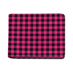 Pink And Black Buffalo Plaid Print Bifold Wallet