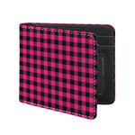 Pink And Black Buffalo Plaid Print Bifold Wallet