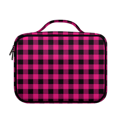 Pink And Black Buffalo Plaid Print Briefcase Bible Bag