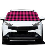 Pink And Black Buffalo Plaid Print Car Windshield Snow Cover