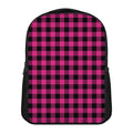 Pink And Black Buffalo Plaid Print Casual Backpack