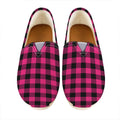 Pink And Black Buffalo Plaid Print Casual Shoes