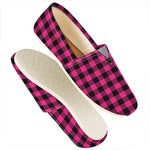 Pink And Black Buffalo Plaid Print Casual Shoes