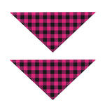 Pink And Black Buffalo Plaid Print Dog Bandana