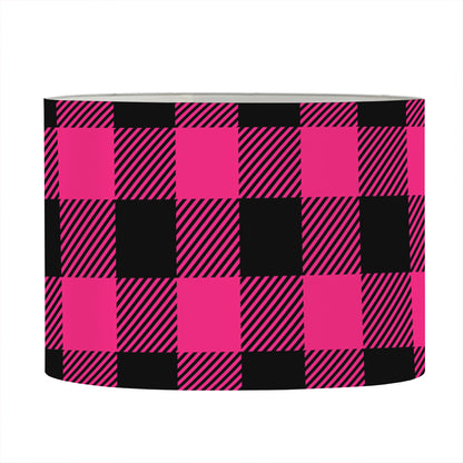 Pink And Black Buffalo Plaid Print Drum Lamp Shade