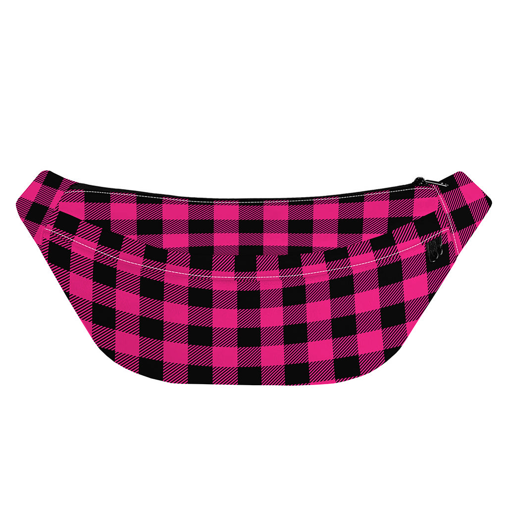 Pink And Black Buffalo Plaid Print Fanny Pack